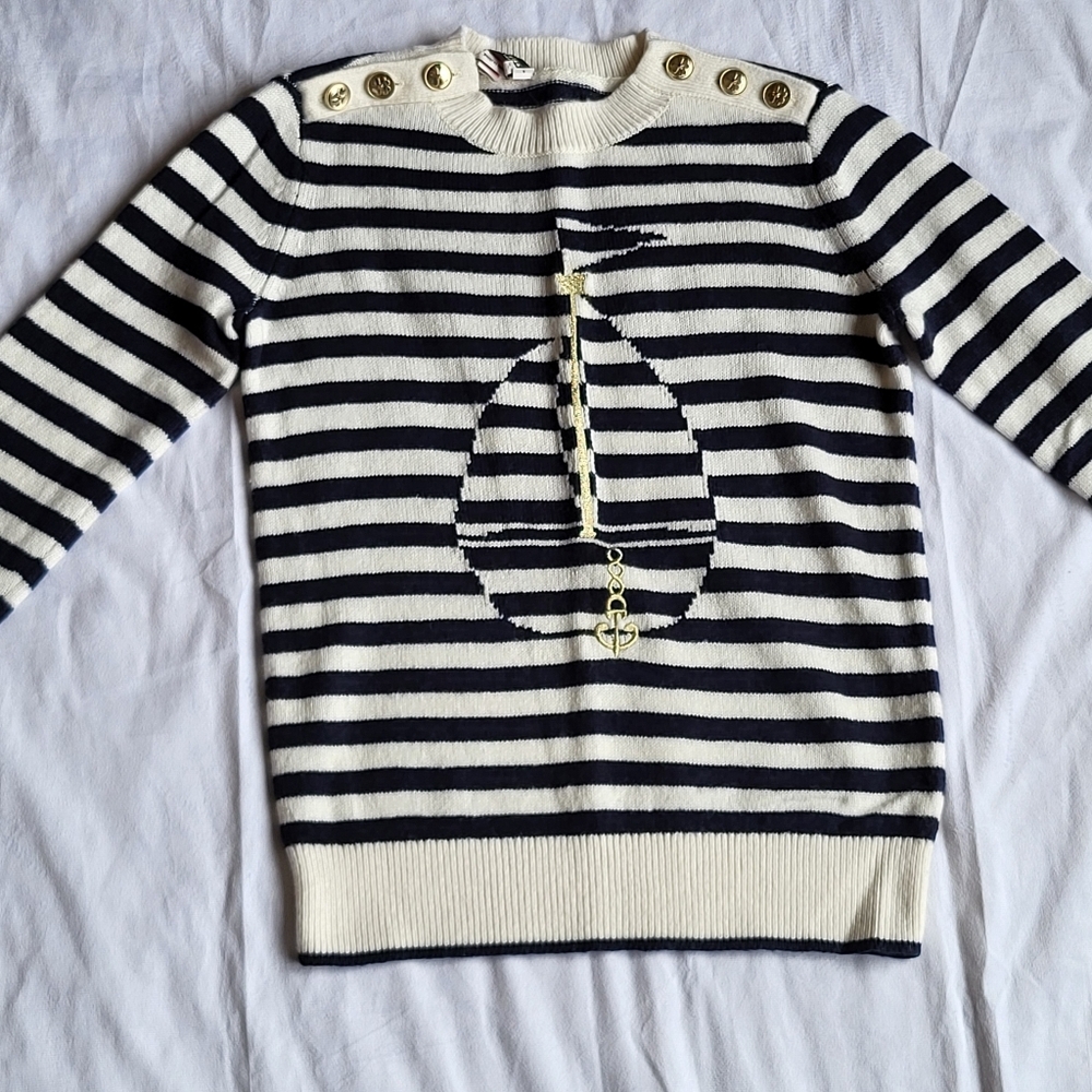 Kate Spade Nautical Stripes Preppy Sweater